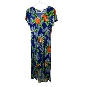 Hailey & Co Tropical Floral V-Neck Floral Maxi Dress Size M
